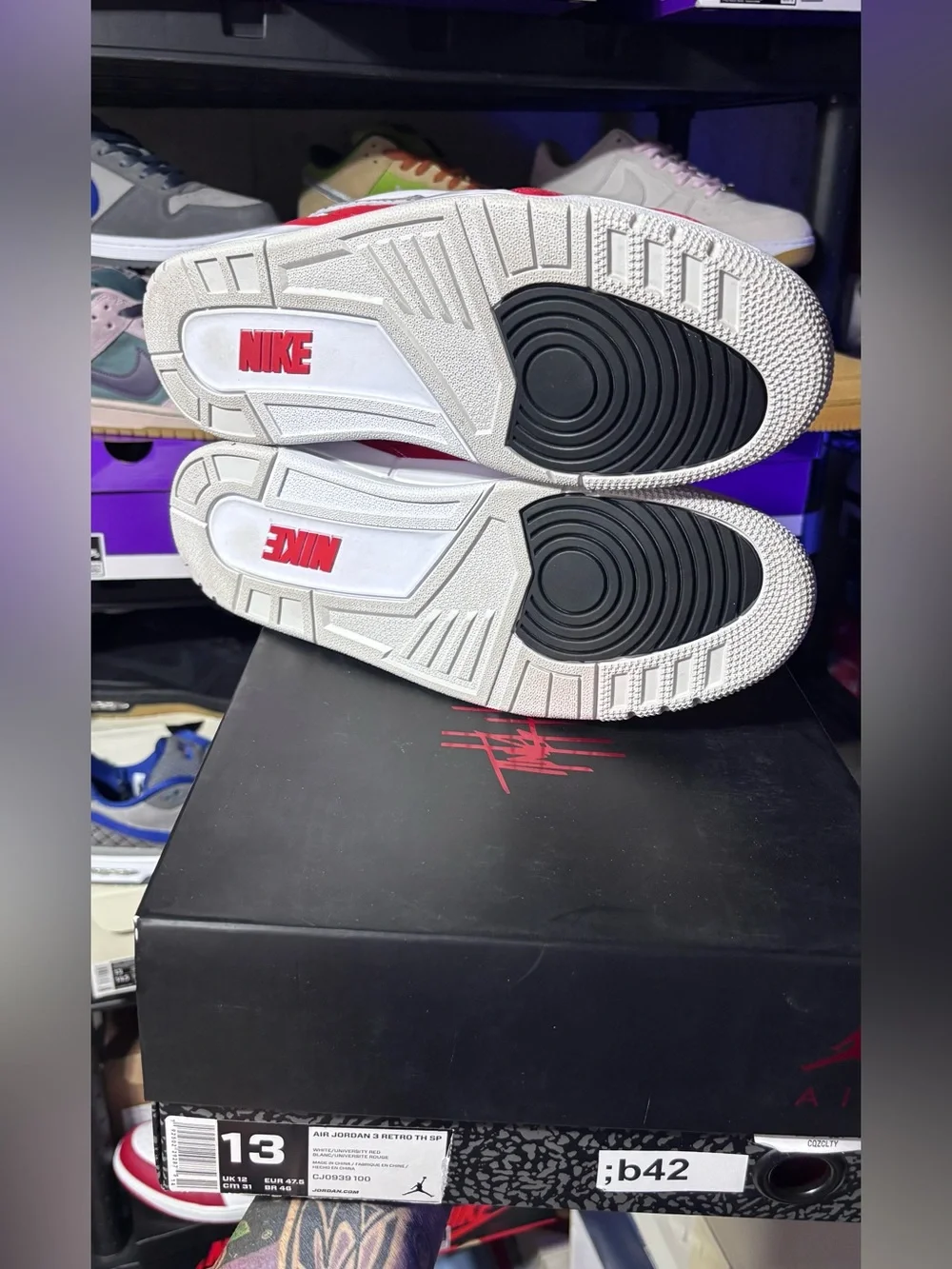 Air Jordan 3 Retro Tinker White University Red 13M